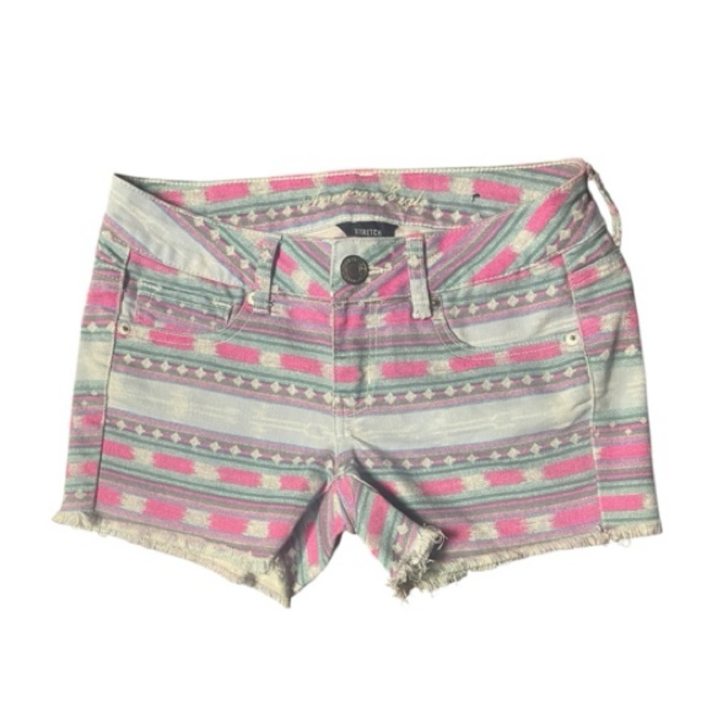 American Eagle Stretch Denim Patterned‎ Shorts